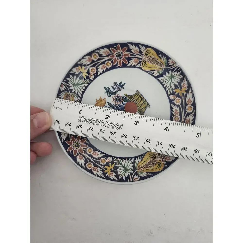 Wedgwood Etruria England Poterat Teacup Saucer Set 1920s Floral Basket